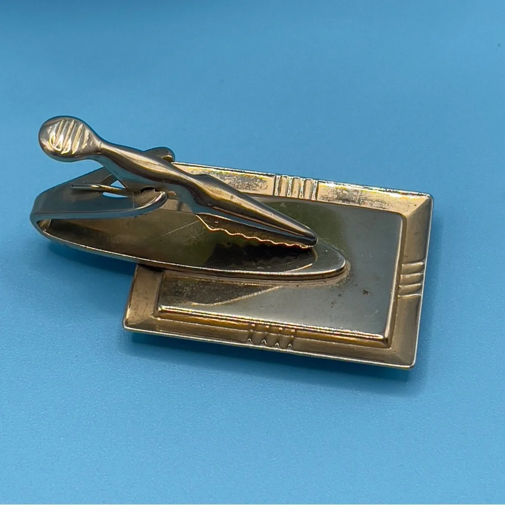 Vintage Benz Patent-Motorwagen Tie Clip 1886 First Car Ceramic Enamel 1960s-80s - Picture 5 of 8